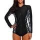 thumbnail image 2 of Camiseta de natación de manga larga con cremallera frontal y protección solar para mujer, 2 of 5