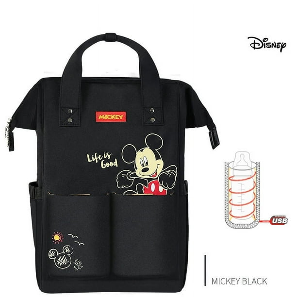 Mickey Minnie Pooh Winnie Diaper Bag Maternity Nappy Bag Backpack USB Bottle Insulation Bags Travel Feeding Baby Mommy Handbag