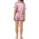thumbnail image 3 of INSPIRE CHIC Conjunto de pijama de manga corta para mujer con ribete en contraste Regreso a clases Conjunto de pijama suave con botones y cuello con muesca para primavera verano L Rosa, 3 of 6