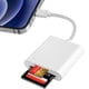 thumbnail image 1 of Lector de tarjetas SD para iPhone, lector Lightning SD y Micro SD para cámaras réflex con dos ranuras para tarjetas SD, adaptador de tarjetas de memoria para fotografía, plug and play, 1 of 7