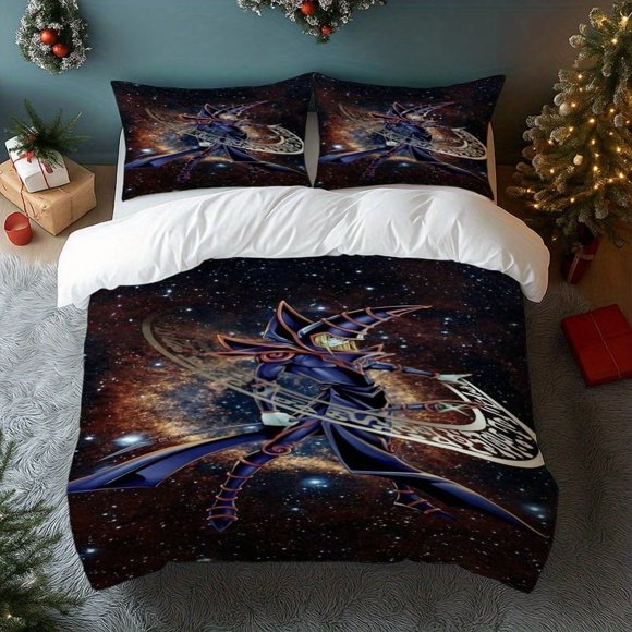 3pcs D-M Dark Wizard Card Game Bedding Set - 100% Polyester Fabric Soft & Breathable