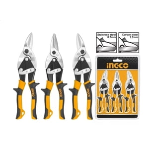 Set Pack De 3 Tijeras Aviación Hojalateras Ingco De 10 Pulga