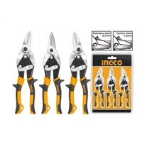 Set Pack De 3 Tijeras Aviación Hojalateras Ingco De 10 Pulga