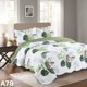 thumbnail image 1 of Cubrecama Quilt Verano King Blanco verde musgo diseño hojas verdes A78, 1 of 2