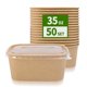 thumbnail image 1 of Envases de comida AICHEF, 50 unidades, papel de 1 litro con tapas, aptos para microondas, 1 of 8