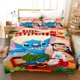 thumbnail image 1 of Stitch cartoon animation soft home textile 100% polyester Cute girl 3D digital printing children's queen set Bed Sheets, 1 of 5
