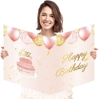 Tarjeta De Cumpleaños Gigante Sulicre, Tarjeta De Felicitación Pink Gaint