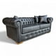 thumbnail image 3 of Sofá Chesterfield 3 Cuerpos Cuero Sintético Pu Black, 3 of 4
