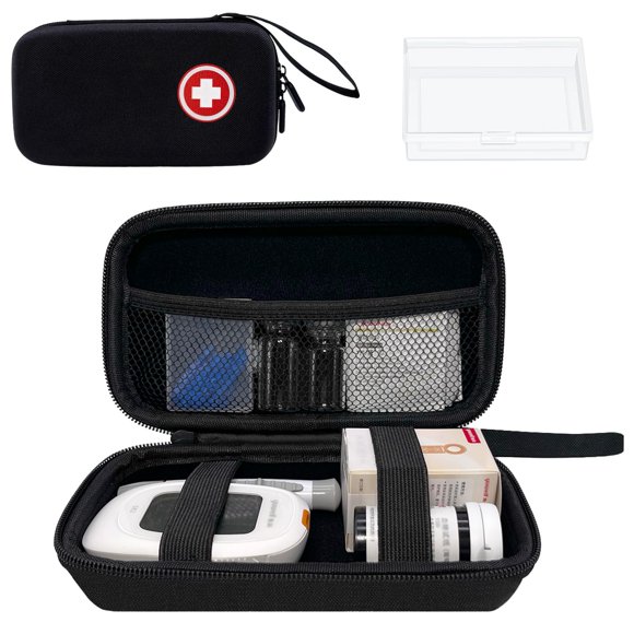 Estuche para suministros de diabetes ICIMBI, organizador de viaje, negro