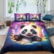 thumbnail image 1 of Juego de funda nórdica con estampado de panda gigante, funda de edredón adorable para la cama, funda de cama de microfibra ultrasuave con cremallera oculta, 3 piezas., 1 of 3