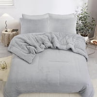 Todo Hogar Santiago De Chile - Cubrecama Polar Con Pompones 2 Plazas Gris