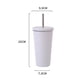 thumbnail image 2 of Taza de café para llevar, taza de acero inoxidable con aislamiento al vacío y pajita, portátil, 2 of 5