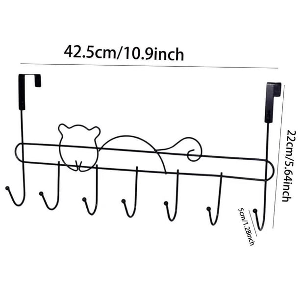 1pc 7-Hook Over-Door Organizer for Clothing, Towels, and Accessories - Convenient and Space-Saving Bathroom and Bedroom Rack