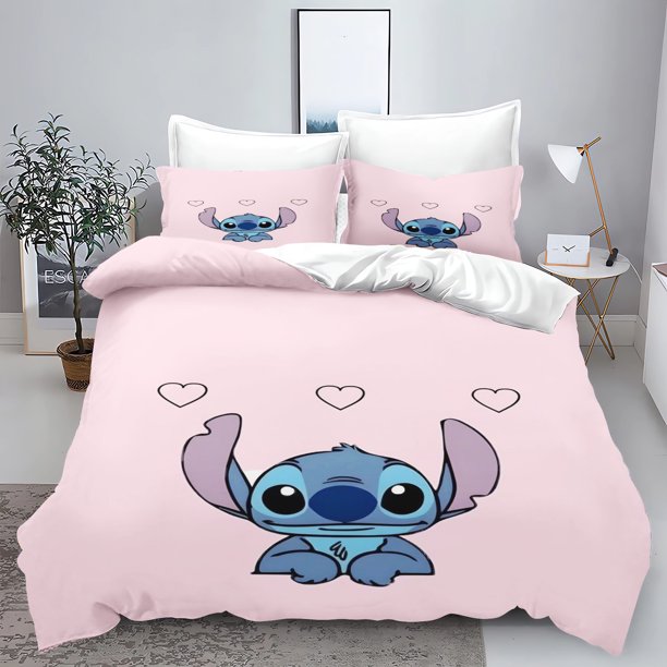 Stitch 3D Children's king size bedding duvet cover set Cute Printed Cartoon Quilt Cover home printed100%