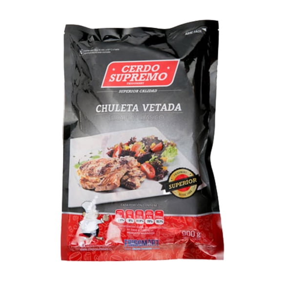 Chuleta de Cerdo Vetada Congelada, 900 g