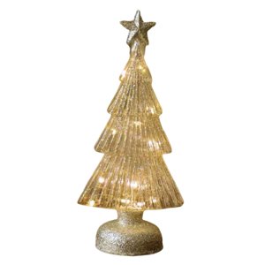 Magideal - De Navidad De Cristal, Adorno De Luz Nocturna, Decoración De Regalo Con Luz Led, Mini De Navidad Para Cumpleaños, Festival, Decoración Del , Blanco