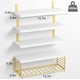 thumbnail image 2 of Repisa Flotantes De Madera Modernas X4 Con Reja dorada Nano0210, 2 of 7