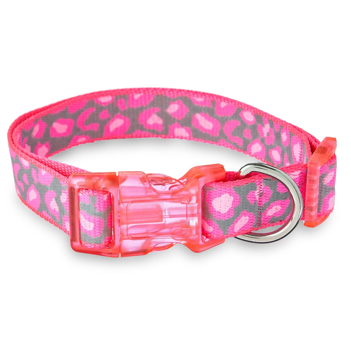 Collar Perro Vibrant Life L Rosa Reflectante Estampado