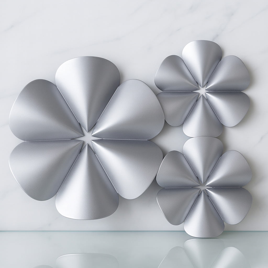 Decostilo - Set De Flores Decorativas De Metal Para Pared