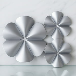 Decostilo - Set De Flores Decorativas De Metal Para Pared