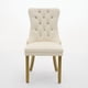 thumbnail image 1 of A&A Furniture, Nikki Collection Modern, High-end Tufted Solid Wood Contemporary Velvet Upholstered Dining Chair with golden Wood Legs Nailhead Trim 2-Pcs Set, Milky White,SW1401MW, 1 of 3