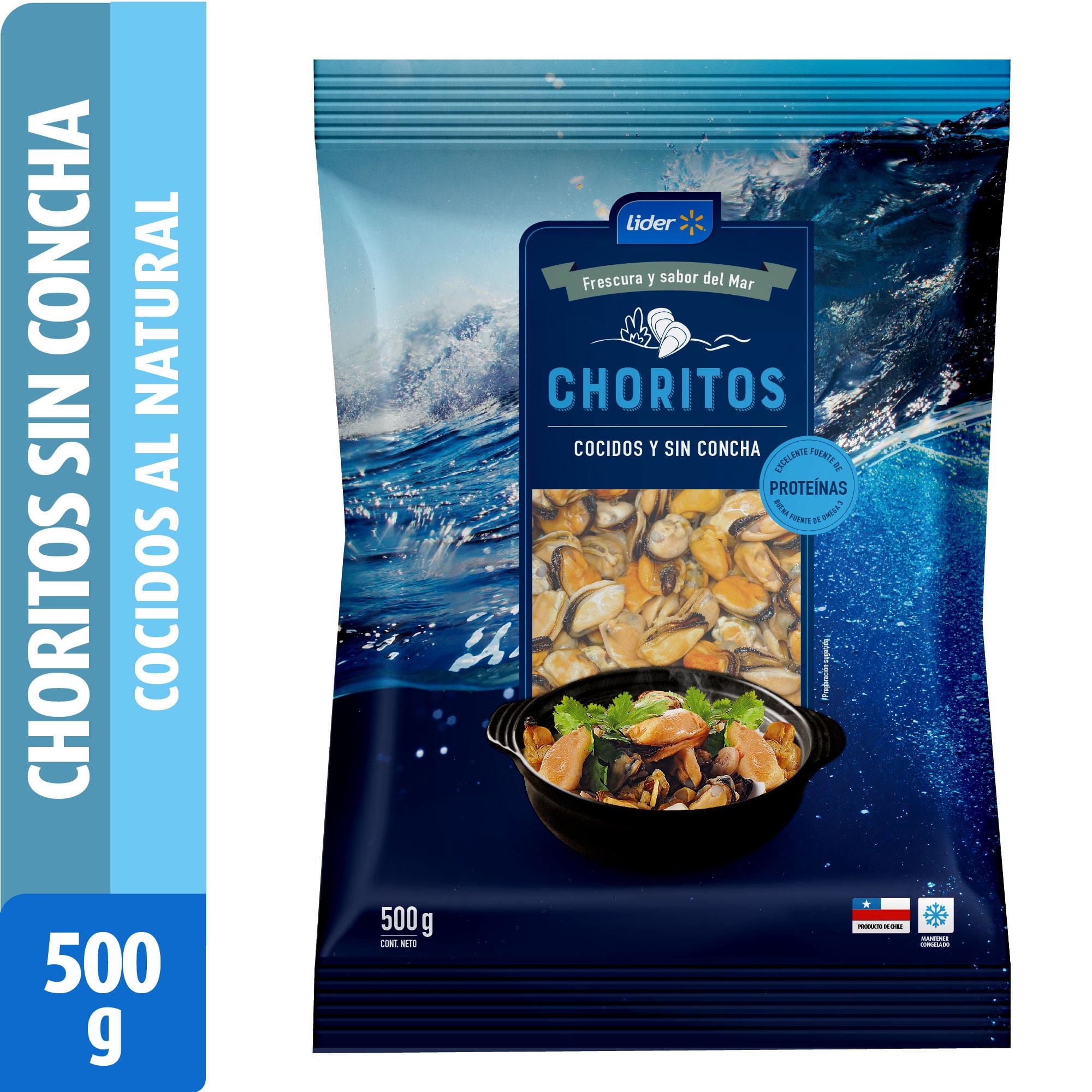 Choritos Con Concha Al Natural 500 g Lider