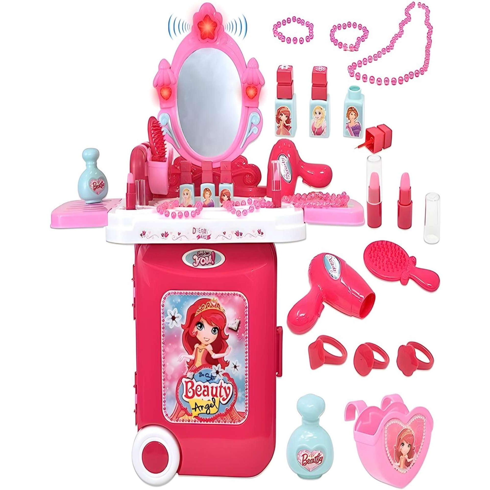 Mymhogar - Tocador De Belleza Con Maleta 3 En 1 Mas Accesorios