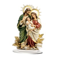 Bothyi - Decoración De La Sagrada Familia En 2D, Arte Acrílico Artesanal Para Decoración Del Hogar, Estante De Comedor, 13,5 Cm X 20 Cm