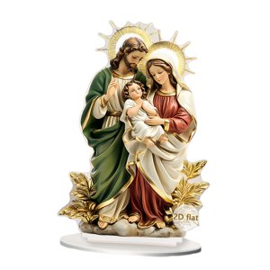 Bothyi - Decoración De La Sagrada Familia En 2D, Arte Acrílico Artesanal Para Decoración Del Hogar, Estante De Comedor, 13,5 Cm X 20 Cm