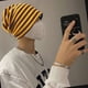 thumbnail image 5 of Gorro holgado de algodón orgánico - Gorro de quimioterapia para mujer - Gorro hipster japonés para hombre - Gorro holgado para dormir, 5 of 5