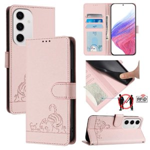 Funda Tipo Cartera Foxdock Para Samsung Galaxy S24 Fe Con Soporte, Ranuras, Rfid, Diseño De Gato