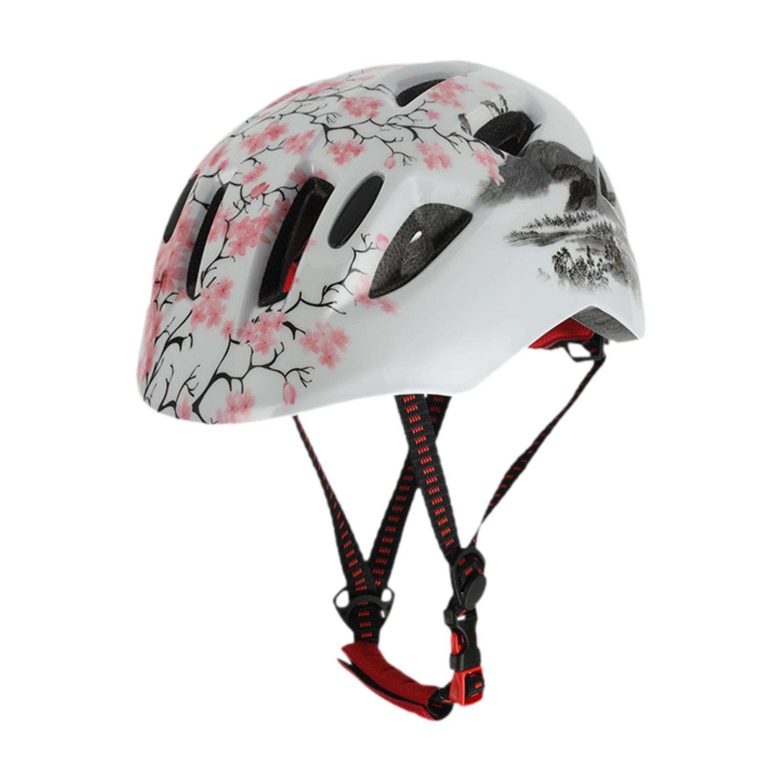 Ioensy - Casco De Bicicleta Para Niños, Resistente A Impactos, Portátil, Con Absorción De Impactos, Para Monopatín, Diseño Floral