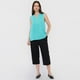thumbnail image 4 of Blusa Mujer Sin Mangas Cuello Mao Turquesa Corona, 4 of 5
