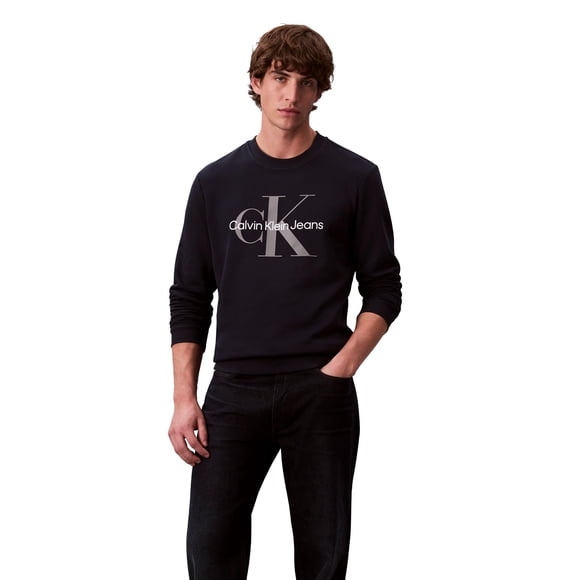 Sudadera Calvin Klein con cuello redondo y logotipo con monograma para hombre