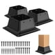 thumbnail image 1 of Soporte Base Para Poste 9 X 9 X 6 Cm Acero 3 Piezas Negro, 1 of 6