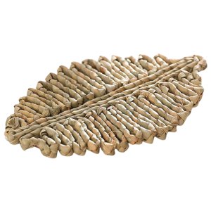 Bothyi - Mantel Individual De Ratán Creativo Espesar Caqui En Forma De Hoja Para Boda Tropical 23X16Cm