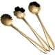 thumbnail image 1 of ® Paquete de 6 cucharas de flores doradas, vajilla de acero inoxidable, cucharas para café, té, azúcar, postre, sopa, 3 patrones de 5'', 1 of 3