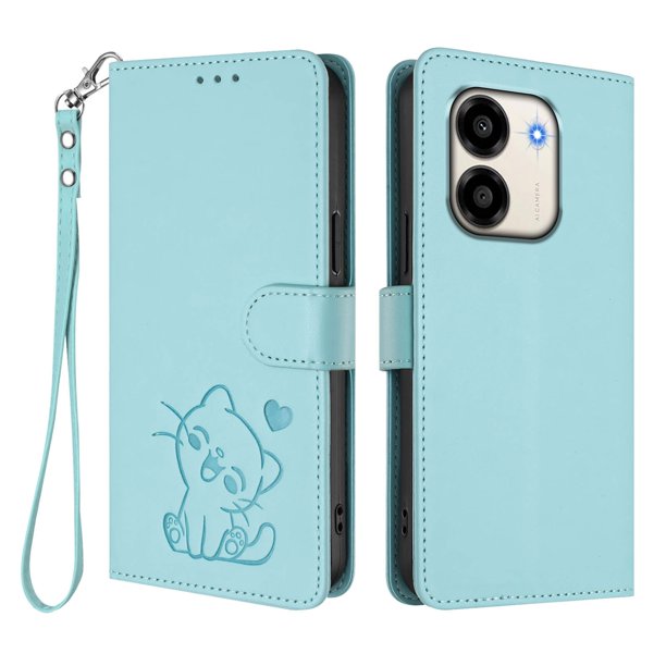 Funda Billetera con Espacio para Fotos para Honor X6e, Verde Claro