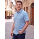 thumbnail image 4 of Camisas de Cuadros de Manga Corta para Hombre INSPIRE CHIC Big & Tall, Botón Abajo, Top de Verano 4XL Azul, 4 of 5