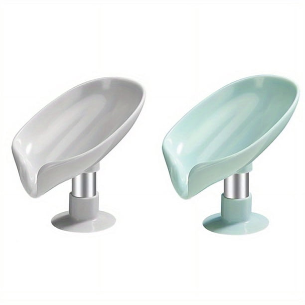 1/2pcs Leaf Shape Soap Box Drain Soap Holder Bathroom Accessories Suction Cup Soap Dish Tray Soap Dish For Bathroom Soap Container