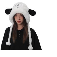 Mh - Gorro De Felpa Con Diseño De Perro Con Orejas, Kawaii Color Blanco
