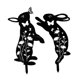 thumbnail image 3 of 2 Estacas Decorativas De Hierro Para Jardín, Dise?o De Animales, Silueta De Paisaje, Conejo, 35 Cm De Alto, 3 of 5
