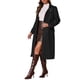 thumbnail image 4 of INSPIRE CHIC Abrigo de Trinchera de Imitación de Gamuza para Mujeres con Solapa Muescada, Doble Botonadura, Cinturón, Mangas Largas, Talla M, Negro, 4 of 6