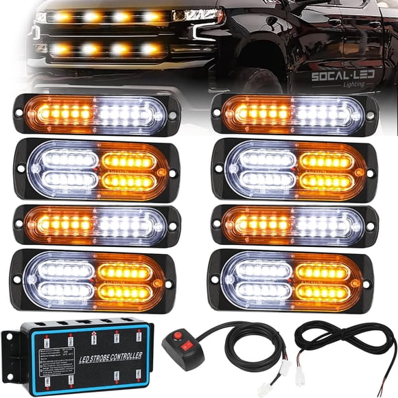 Luces LED para parrilla, iluminación SOCAL-LED para camiones, 8 unidades, 12-24 V