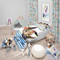 Milsleep - Designart 'Animal Pirata Con Sombrero El Mar Me Llama' Juego De Cama Infantil Moderno
