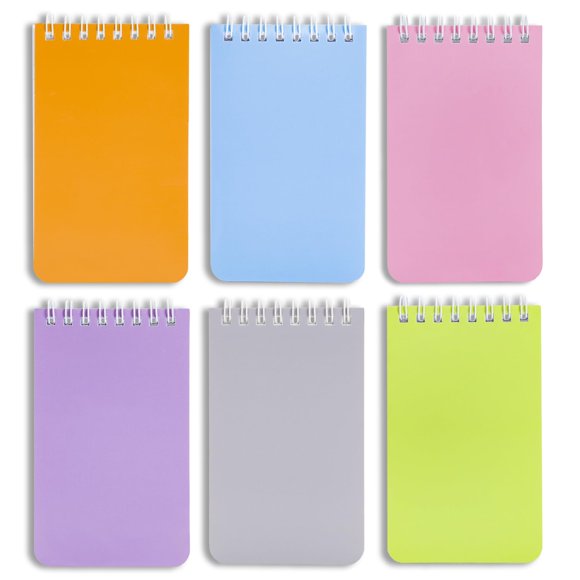 Cuaderno de bolsillo QiCheng 3x5 pulgadas, pack de 6 colores surtidos