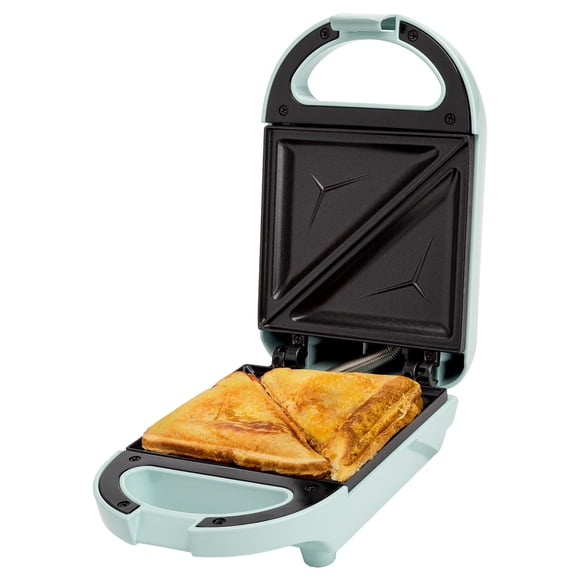 Sandwichera Tasty Mini, 600 W, Aqua, hace sándwiches y paninis