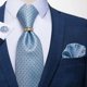 thumbnail image 3 of Corbata Hombre Seda En Caja + Anillo Dorado, Paño Y Colleras celeste Talla Única, 3 of 4