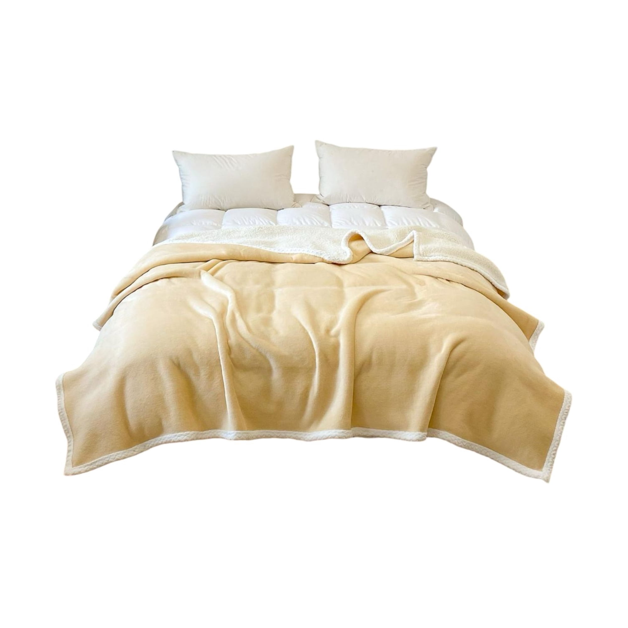 Todo Para El Hogar - Frazada Otoño Invierno Con Chiporro 1.5 Plaza Beige Claro