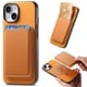 thumbnail image 3 of Funda de Cuero Magnética con Tarjetero para iPhone 15 Plus Cubierta Delgada Amarillo, 3 of 5